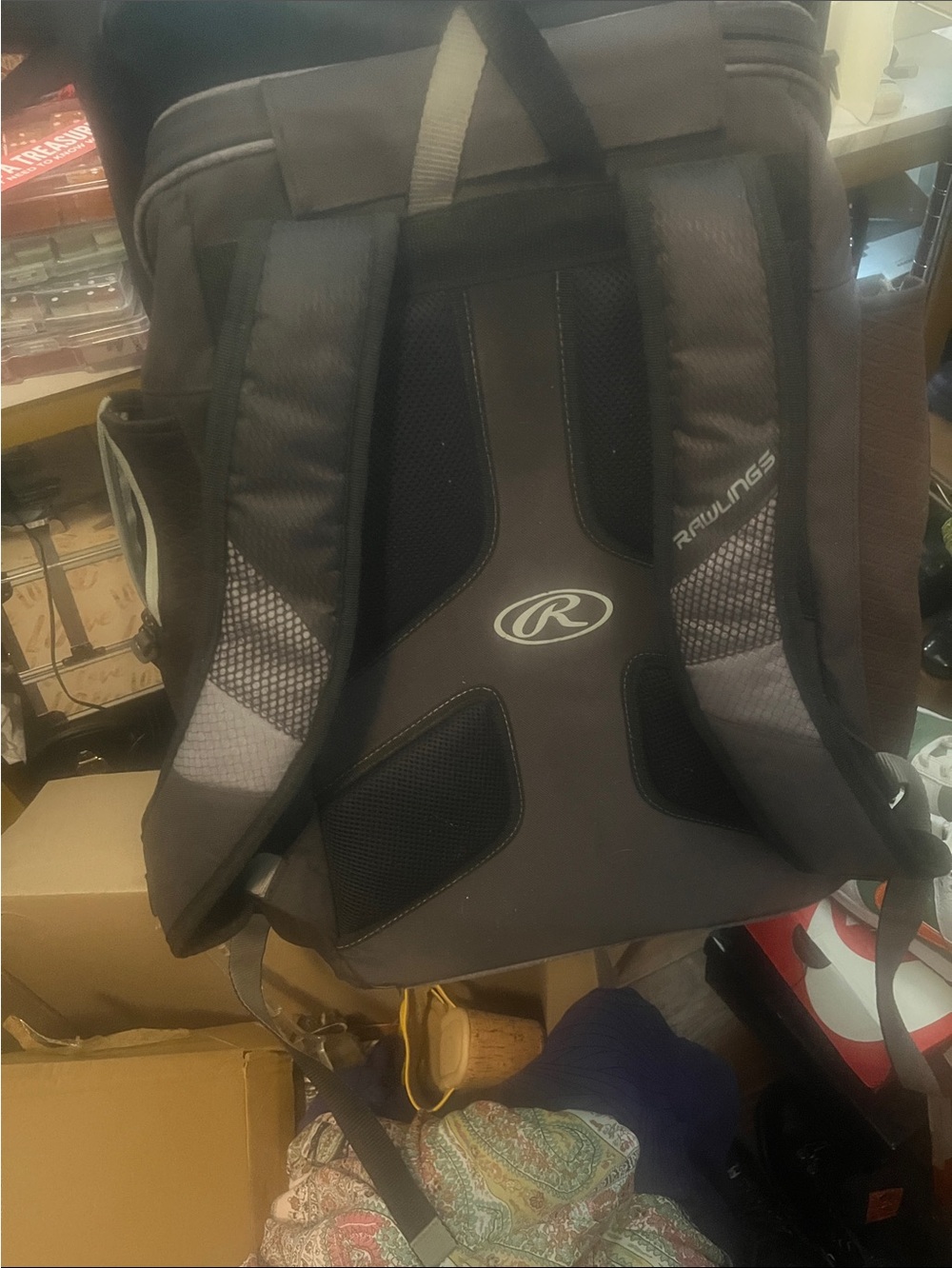 Rawlings Men's Equipment Charcoal and Black Backpack with Padded Back